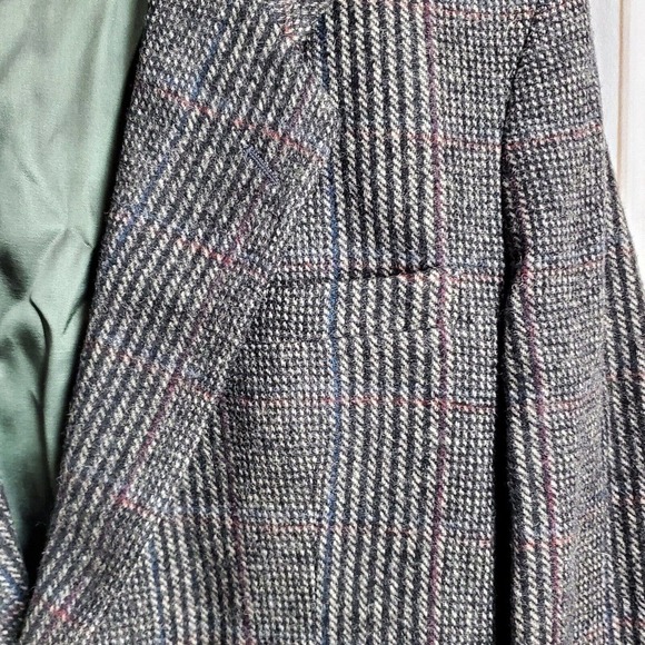 Vintage 90's Dark Academia Gray Sports Jacket Double Button Blazer Size 44R - Picture 4 of 10